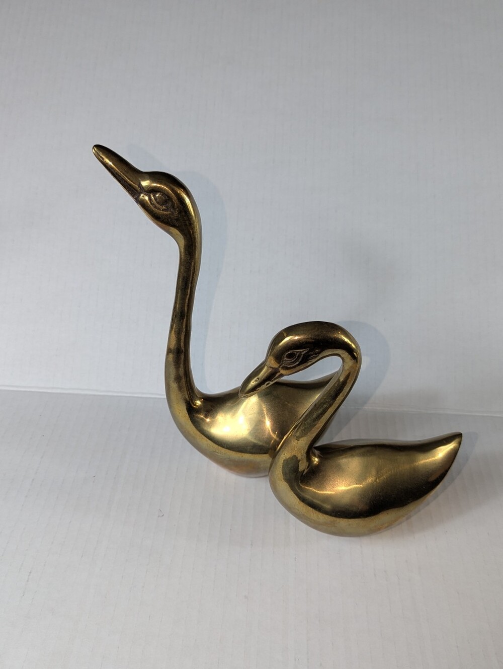 Vintage Mid-Century Brass Swan Figurines (Pair) - Made in Korea - Picture 2 of 13
